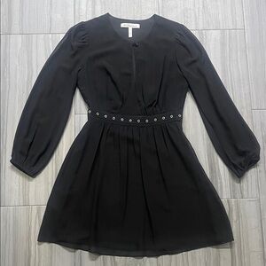 BCBGeneration Black Long Sleeve Dress with Studded Belt